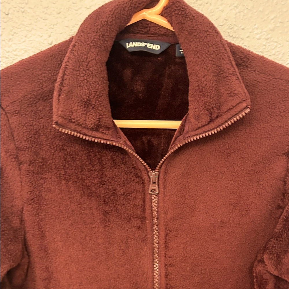 Lands' End Rich Brown Fleece Jacket